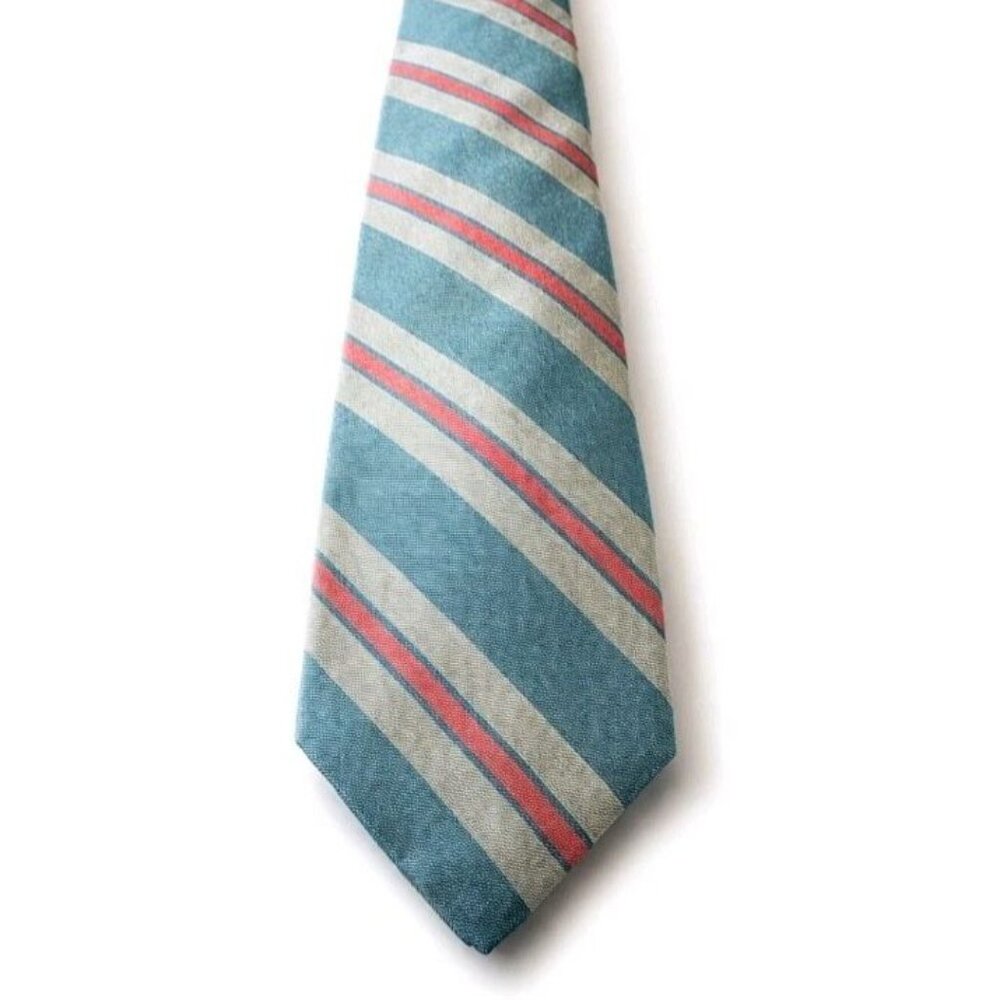 Vintage Ed Mitchell Silk Tie Preppy Striped English Twill Gorpcore Ivy League